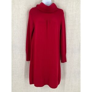 Banana Republic Red Wool Cashmere Cowl Neck Sweater Dress Womens Sz S Preppy